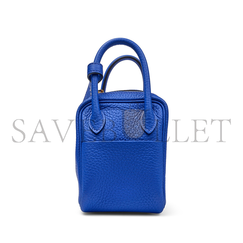 H**mes MASTER BLEU ROYAL CLEMENCE MINI LINDY GOLD HARDWARE H079086CCO8 (19*12.5*9cm)